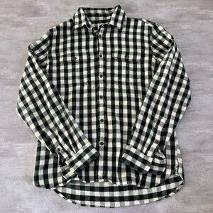 GAP green and white checkered flannel Mens Medium